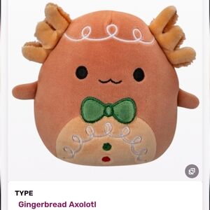 Den Gingerbread Axolotl Squishmallows Plush 5" Inch christmas